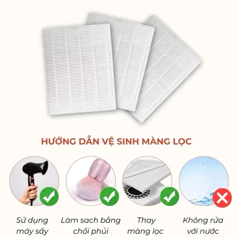 Khay Màng Lọc Thay Thế Cho Máy Hút Bụi Nail SNRQI WL-007 , WL-008 , BQ 858 , PISAN - Tấm Lọc Bụi Nail Đa Năng Có Thể Cắt