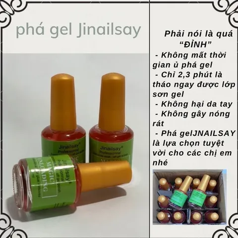 Phá gel lạnh Jnailsay phá gel nail siêu nhanh không nóng rát chính hãng