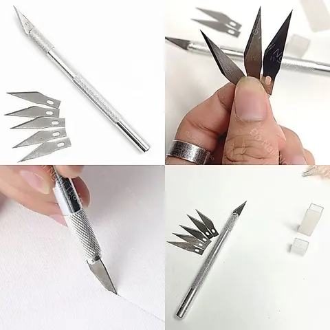 Dao cắt bột tạo phom móng bột tặng kèm 5 đầu cắt chuyên dụng ngành nail