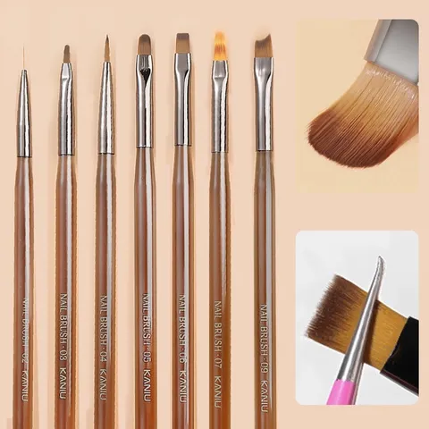 set 9 cọ nâu đủ cây cần thiết làm móng lông xịn chuẩn đẹp từng milimet đang HOT