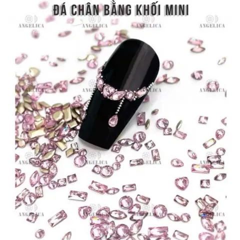 Set 100V Đá Khối Super Mini Chân Bằng Siêu Sáng Bền Đính Trang Trí Móng Tay - Tổng Hợp Các Mẫu Đá Úc Angelica HOT