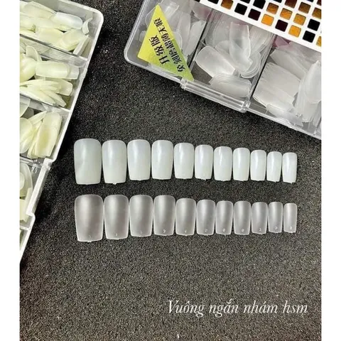 Móng úp HSM phom vuông ngắn nhám sẵn siêu mỏng dẻo ôm phom ( CHÍNH HÃNG )