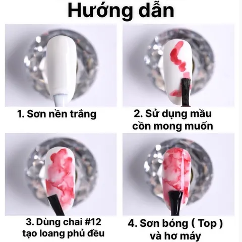 Cồn loang trong tản màu tạo vân đá nail chai 15ml chính hãng