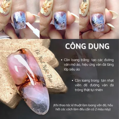 Cồn loang trong tản màu tạo vân đá nail chai 15ml chính hãng