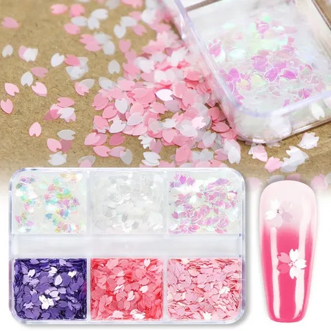 Nhũ sticker hình cánh hoa trang trí móng nailbox siêu xinh TU NAIL