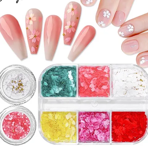 Nhũ sticker hình cánh hoa trang trí móng nailbox siêu xinh TU NAIL