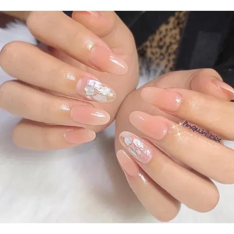 Xà cừ trắng siêu mỏng ẩn gel trang trí tạo kiểu Nail