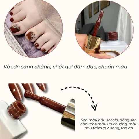 (HOT) Sơn gel màu nâu CR cao cấp chất siêu đặc đẹp chuẩn màu CHÍNH HÃNG chai 15ml