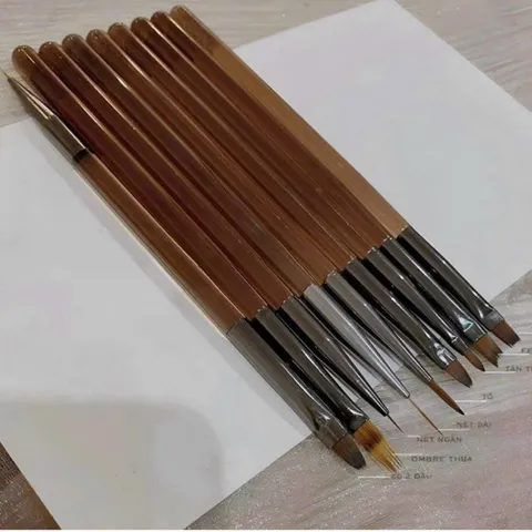 Set cọ nail 9 cây siêu mảnh đủ cây cần thiết chuẩn xịn cực HOT