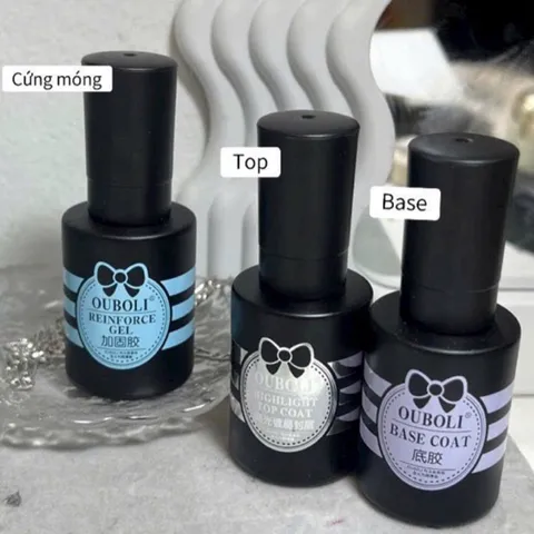 Sơn Base Top Cứng OUBOLI lớp liên kết và bóng gel siêu bền bóng chính hãng chai to 20ml