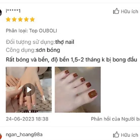 Sơn Base Top Cứng OUBOLI lớp liên kết và bóng gel siêu bền bóng chính hãng chai to 20ml