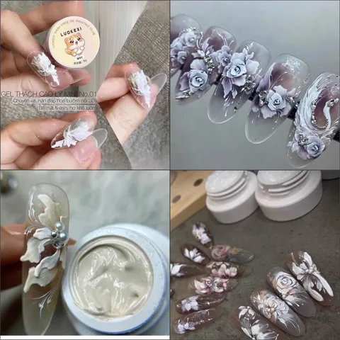 Gel thạch thạch cao siêu dẻo lì mịn nặn hoa đắp tạo hình hoa nổi siêu Hot ngành Nail