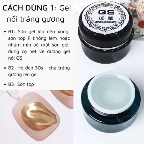 Gel trong QS siêu đặc Gel vẽ nổi chà tráng gương , đính cham đá móng đa năng hũ to 30ml cực HOT