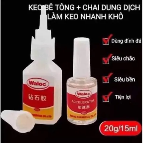 Keo bê tông Waloc gắn móng đính đá siêu bền hàng chuẩn