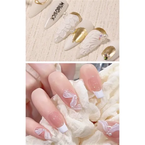Gel vẽ nổi đen trắng trong chà tráng gương vẽ tạo kiểu nail siêu đặc đẹp