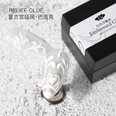 Gel vẽ nổi đen trắng trong chà tráng gương vẽ tạo kiểu nail siêu đặc đẹp