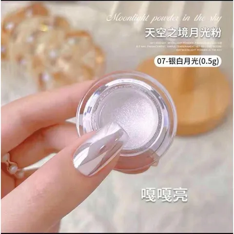 Tráng gương trắng ánh bạc tráng gương cực quang nail mẫu mới hot trend
