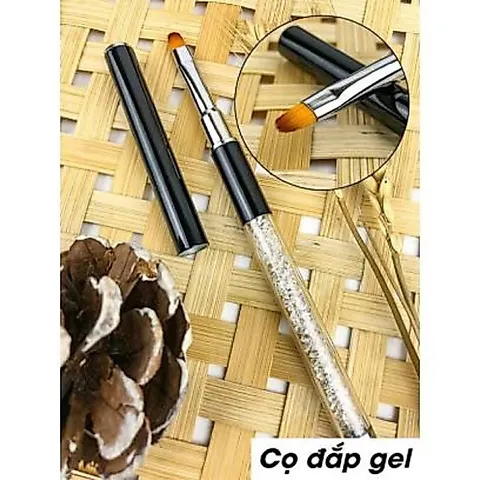 Cọ đắp gel cán đá loại 1 đầu , 2 đầu đắp gel gôm chuyên dụng chuẩn xịn lông mềm ngành nail