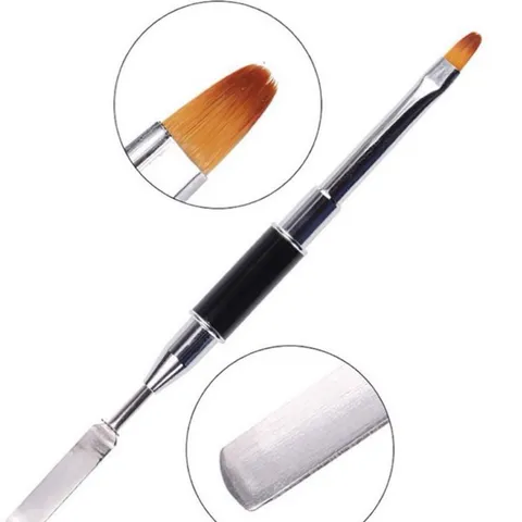 Cọ đắp gel cán đá loại 1 đầu , 2 đầu đắp gel gôm chuyên dụng chuẩn xịn lông mềm ngành nail