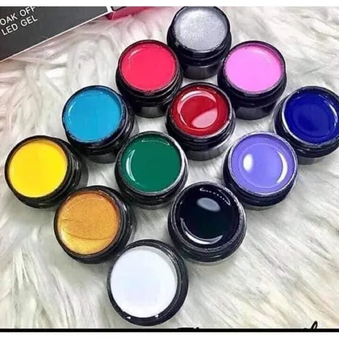 Set 12 hũ gel vẽ siêu đặc đủ màu cơ bản vẽ nail hàng chuẩn