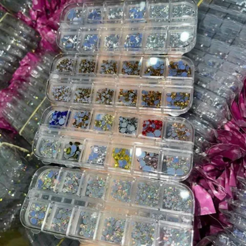 Đá khay 12 ngăn chân lưới siêu bền mix đủ size trang trí gắn móng siêu sáng đẹp