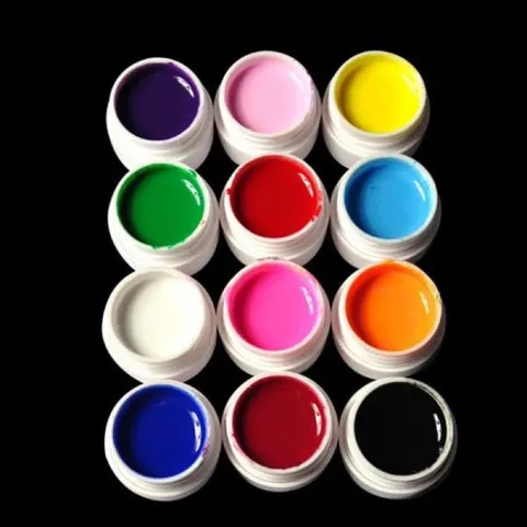 Set 12 hũ gel vẽ siêu đặc đủ màu cơ bản vẽ nail hàng chuẩn