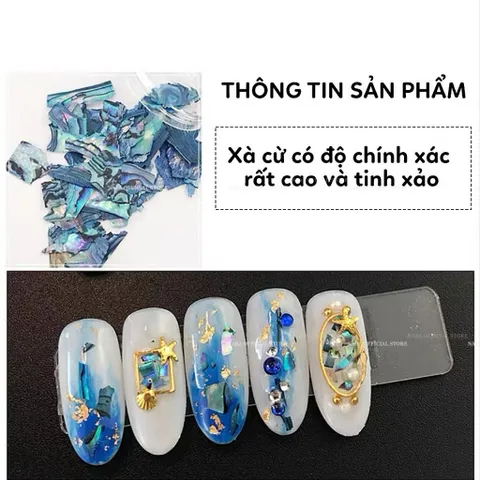 Khay xà cừ siêu mỏng 12 hũ cao cấp đủ màu ẩn gel Design Nail siêu HO.T