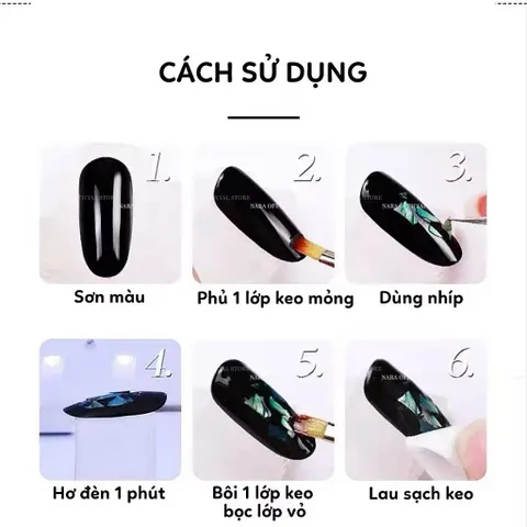 Khay xà cừ siêu mỏng 12 hũ cao cấp đủ màu ẩn gel Design Nail siêu HO.T