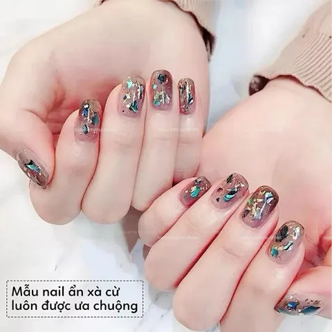 Khay xà cừ siêu mỏng 12 hũ cao cấp đủ màu ẩn gel Design Nail siêu HO.T