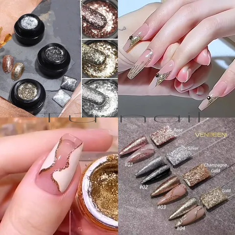 Gel nhũ vẽ viền móng siêu sáng , làm nền đính đá , chải ombre , full móng đa năng siêu đặc cực HOT