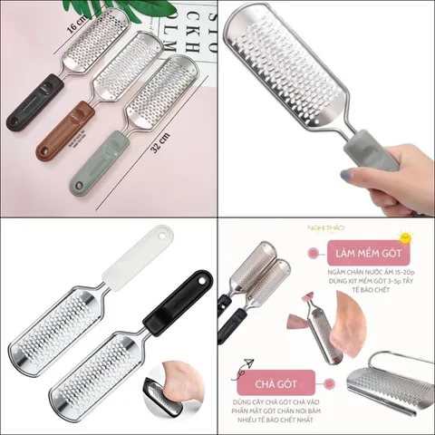Chà gót chân inox không gỉ thay được lưỡi chuyên dụng ngành nail spa