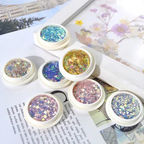 Set 8 hũ nhũ vảy cá nail siêu sáng mix đủ màu design nail siêu sáng đẹp