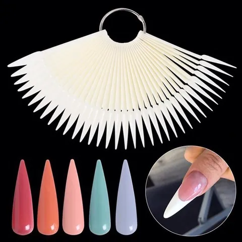 Móng que mẫu phom vuông nhọn tập sơn vẽ móng chuyên dụng set 50 que đủ 2 màu trong đục