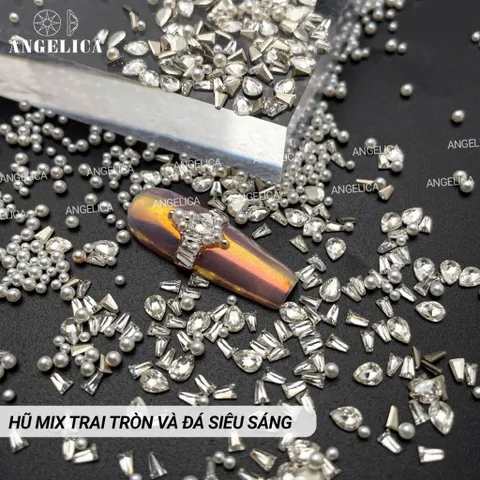 Set 100v Đá Mix Ngọc ANGEL Mẫu Mới - Phụ Kiện Đính Móng Siêu Sáng Đẹp Chính Hãng [ TÚ ANH NAIL ]