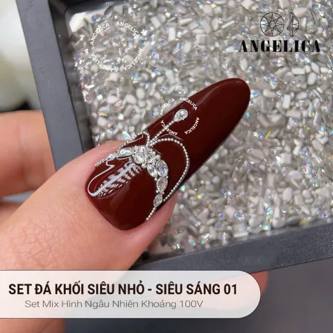 Set 100v Đá Mix Ngọc ANGEL Mẫu Mới - Phụ Kiện Đính Móng Siêu Sáng Đẹp Chính Hãng [ TÚ ANH NAIL ]