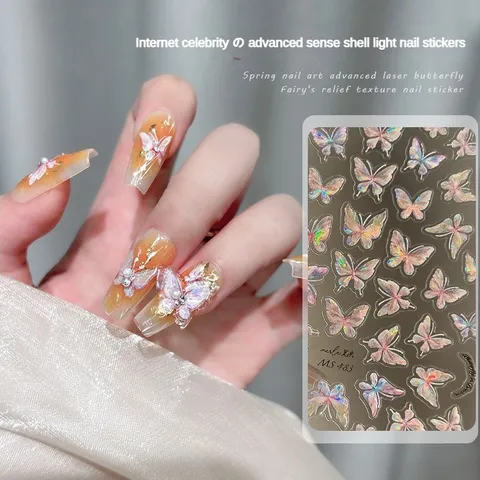 Sticker hình dán nail bươm lụa 5D siêu đẹp HOT