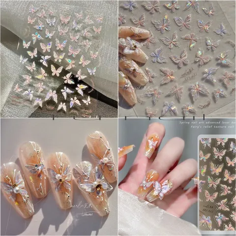 Sticker hình dán nail bươm lụa 5D siêu đẹp HOT