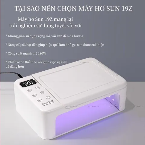 Máy hơ Sun 19z bản cao cấp khoang siêu to rộng công suất cao hơ cực nhanh chính hãng 350w 63 đèn led bảo hành