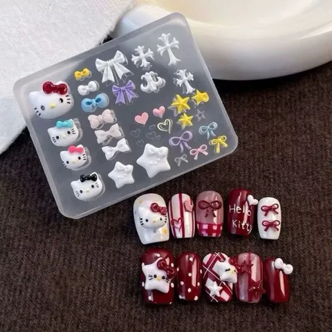 Khuôn silicon Hello Kitty tạo hình charm nail siêu HOT