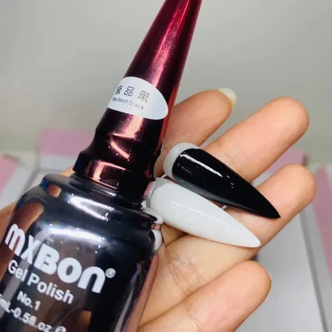 Sơn gel Mxbon lẻ màu Đen - Trắng - Gạo - Sữa cơ bản chất siêu đặc đẹp CHÍNH HÃNG