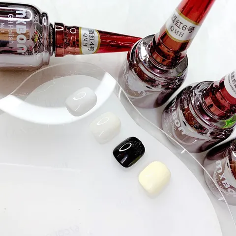 Sơn gel Mxbon lẻ màu Đen - Trắng - Gạo - Sữa cơ bản chất siêu đặc đẹp CHÍNH HÃNG