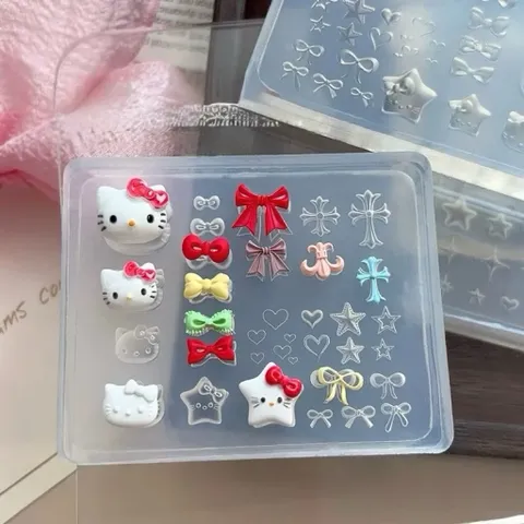 Khuôn silicon Hello Kitty tạo hình charm nail siêu HOT