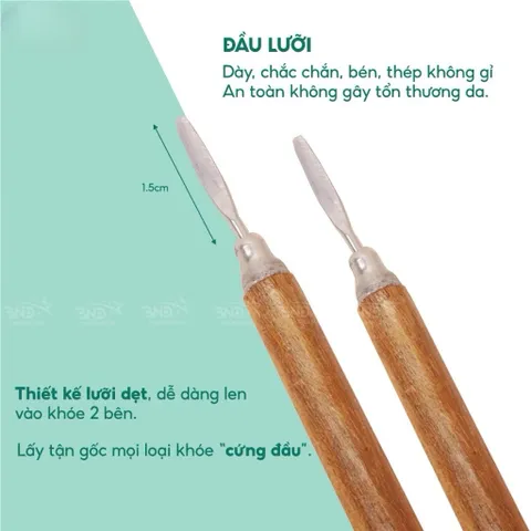 ( Giá sỉ ) Combo 10 cây lấy khoé gỗ 1 đầu , 2 đầu - Dụng cụ lấy khoé chân Nail Loại 1 lưỡi mảnh thép không gỉ siêu bền