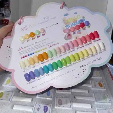 [ MẪU HOT ] Set sơn gel Pastel 18 màu Milan đủ tông thời thượng chai 15ml H.O.T ( Tặng bảng màu xịn )