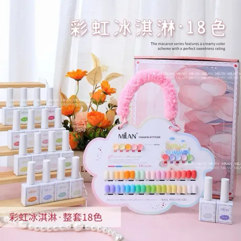 [ MẪU HOT ] Set sơn gel Pastel 18 màu Milan đủ tông thời thượng chai 15ml H.O.T ( Tặng bảng màu xịn )