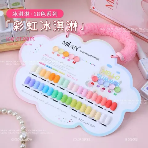 [ MẪU HOT ] Set sơn gel Pastel 18 màu Milan đủ tông thời thượng chai 15ml H.O.T ( Tặng bảng màu xịn )