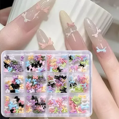 [ HOT ] Khay 300 Charm Nơ Mix Nhiều Mẫu Trang Trí Móng Gắn Nailbox Siêu Đẹp [ TÚ ANH NAIL ]