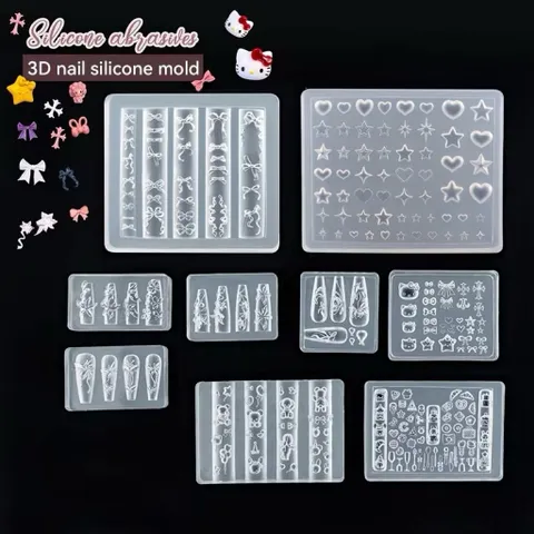 Khuôn silicon tạo hình charm nơ Nail nhiều mẫu siêu HOT