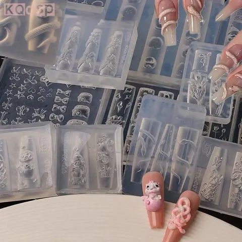 Khuôn silicon tạo hình charm nơ Nail nhiều mẫu siêu HOT