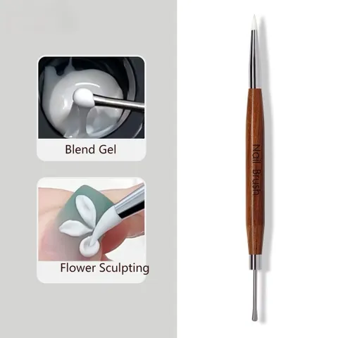 Cọ nặn gel Silicon cán gỗ hai đầu cao cấp - Dụng cụ nặn gel , hoa nổi tiện lợi cán gỗ chắc chắn dễ cầm ( Mẫu mới )